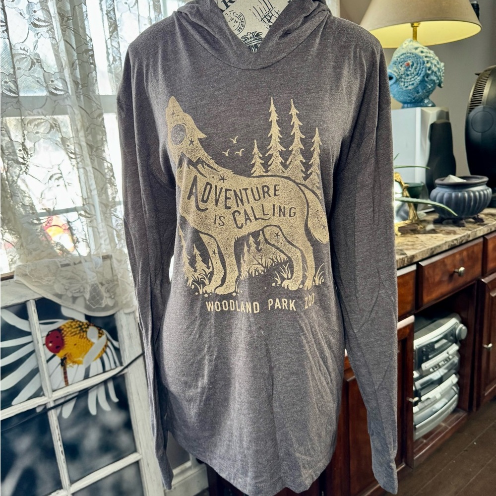 Next Level Apparel Brown Graphic Hoodie Relaxed Fit
